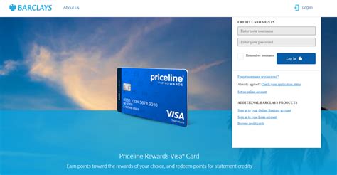 priceline visa log in.